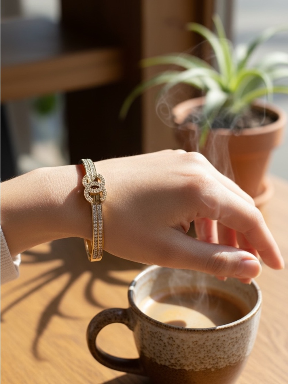 “iced Out”Gold toned and Silver Bracelet... - Picture 5 of 10